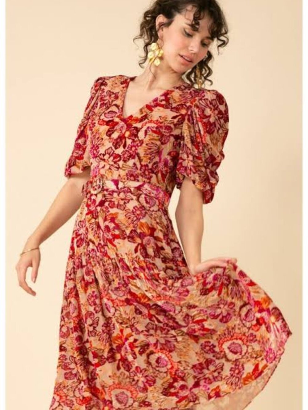 Hale Bob Mia Pink Burnout Velvet Y2K Dress